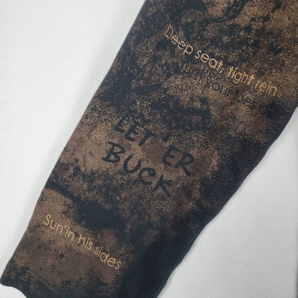 Pendleton Round Up Sequined Top Women's Medium Brown Let em Buck Western Cowgirl - Picture 10 of 10